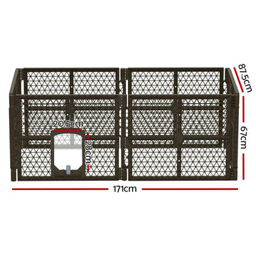 i.Pet Pet Dog Playpen Enclosure 6 Panel Fence Puppy Cage Plastic Play Pen Fold i.Pet